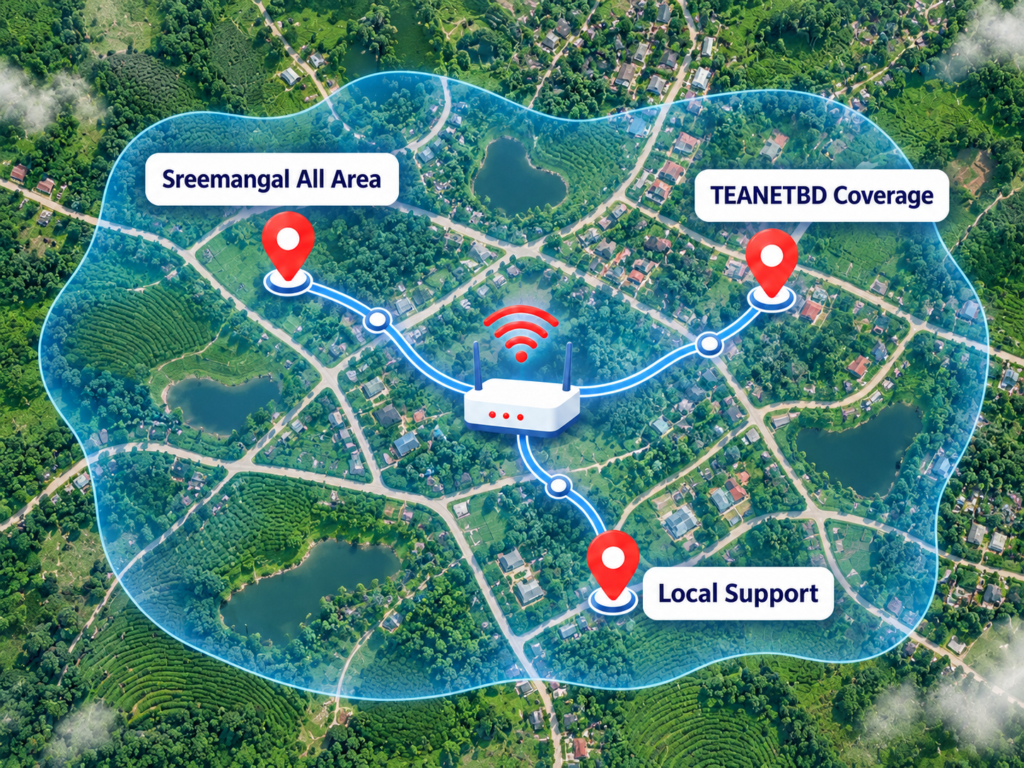 TEANETBD internet coverage map for Sreemangal