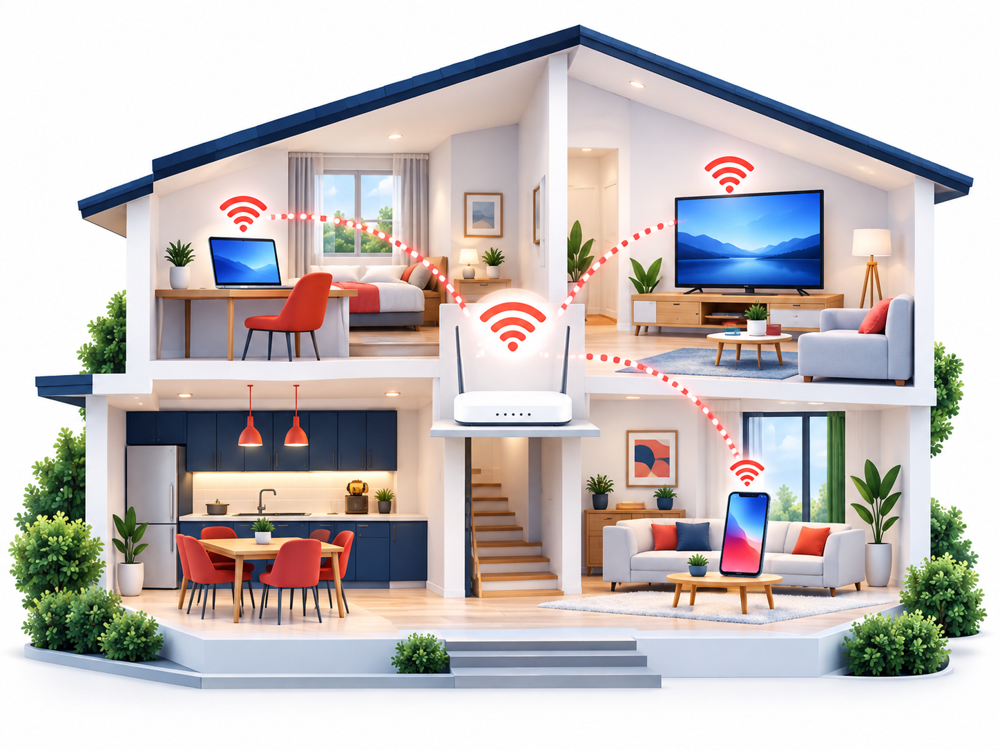 TEANETBD connected home internet illustration