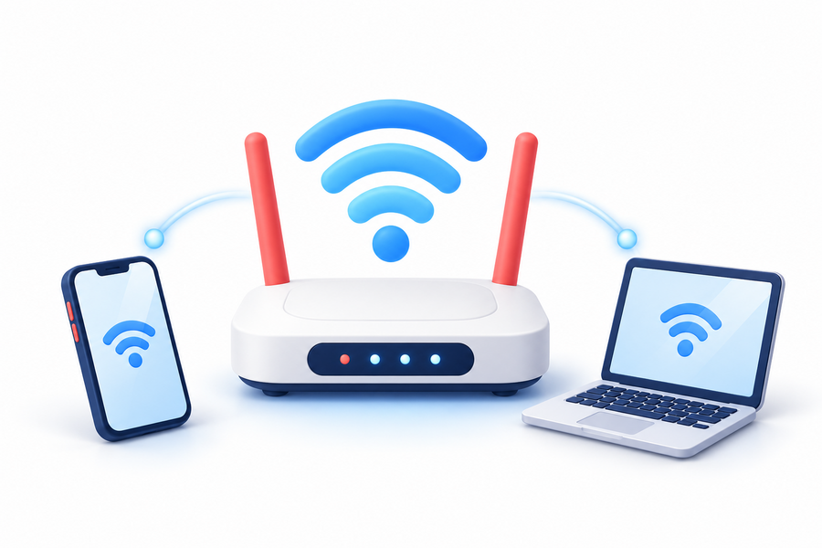 Basic internet plan Wi-Fi router illustration