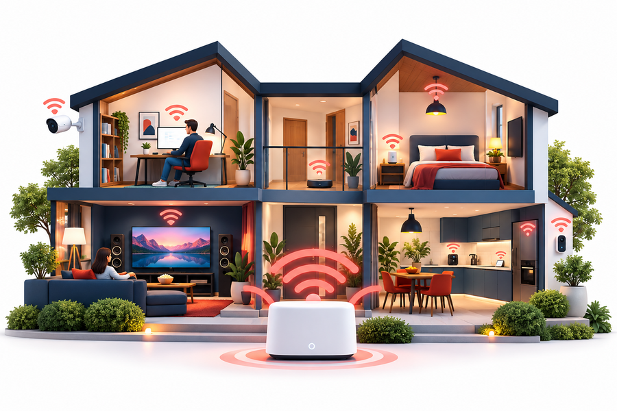 200 Mbps internet package connected smart home illustration